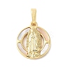 Brass Pave Natural White Shell Pendants KK-S522-06B-G-1