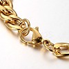 304 Stainless Steel Cuban Link Chain Bracelets STAS-O054-08-3