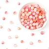 200G Frosted Baking Paint Crackle Glass Beads with Glitter Powder DGLA-YW0001-56H-1
