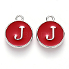 Platinum Plated Alloy Enamel Charms X-ENAM-S118-03J-P-1