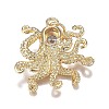 Brass Micro Clear & Black Cubic Zirconia Pendants ZIRC-F120-067G-2