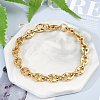 304 Stainless Steel Oval Link Chain Bracelets for Women Men BJEW-F488-48A-G-1
