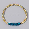 Elegant Brass & Faceted Glass Bead Stretch Bracelets CP7555-2-1