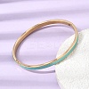 304 Stainless Steel Enamel Hinged Cuff Bangles for Women SA-CBAC920-15G-01B-2