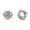 Brass Micro Pave Clear Cubic Zirconia Beads KK-U028-27P-2