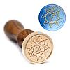 Brass Wax Seal Stamp with Handle AJEW-WH0184-1029-5