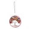 Wire Wrapped Chips Dyed Glass & Natural Amethyst Big Pendant Decorations LS-HJEW-A005-01B-1