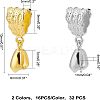 32Pcs 2 Colors Rack Plating Brass Pendant Pinch Bails KK-FH0002-84-4