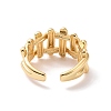 Brass Braided Design Open Cuff Ring for Women RJEW-P034-04G-3