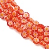 Handmade Millefiori Glass Flat Round Bead Strands LK-P010-A-03-3