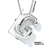 Brass Pave Clear Cubic Zirconia Shiny Balloon Letter Pendant Necklaces IT0451-7-1