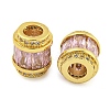 Rack Plating Brass Micro Pave Cubic Zirconia European Beads LS-KK-F089-31G-02-2