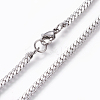 Non-Tarnish 304 Stainless Steel Twisted Chain Curb Chain Necklaces LS-NJEW-L160-004P-1