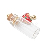 5Pcs Mushroom Wishing Bottle Pendants PALLOY-JF04072-4
