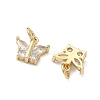 Brass Micro Pave Clear Cubic Zirconia Charms KK-F930-20G-2