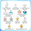 66Pcs 9 Styles Natural Shell & Zinc Alloy Enamel Pendants Kits FIND-GA0007-91-2