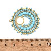 304 Stainless Steel & Brass & Dyed & Heated Natural Magnesite & TOHO Glass Seed Beaded Pendants PALLOY-MZ01379-01-3