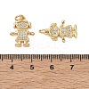 Brass Micro Pave Clear Cubic Zirconia Pendants CU-CBA9AFC-01G-15-3