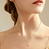 10Pcs Natural Agate Peach Charms with Brass Jump Rings G-BBC0001-62-5