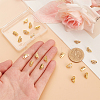 20Pcs 5 Style Rack Plating Brass Pave Clear Cubic Zirconia Flower Slide Charms KK-BC0012-86-3