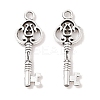 Tibetan Style Alloy Skeleton Key Pendants TIBEP-Q043-014-RS-1