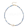 Summer Beach Dyed Natural Fire Crackle Agate Round Beaded Necklaces NJEW-JN05262-02-2