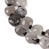 Natural Tourmalinated Quartz Beads Strands G-B094-A25-01-3