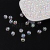Faceted Eco-Friendly Transparent Acrylic Round Beads X-TACR-K001-6mm-22-2