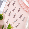 20Pcs Awareness Ribbon Shaped Alloy Rose Rhinestone Pendant Decorations HJEW-FH00186-4