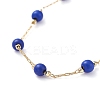 Round Synthetic Turquoise Beaded Necklaces NJEW-JN02877-3