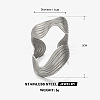 Wave Shape 304 Stainless Steel Cuff Rings for Women FS-WG77DEA-02-2
