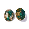 Assembled Synthetic Malachite and Imperial Jasper Cabochons X-G-L502-18x25mm-05-2