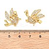 Brass Micro Pave Clear Cubic Zirconia Pendants KK-G533-07D-G-3