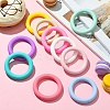 10Pcs 10 Colors Round Ring Food Grade Silicone Focal Beads SIL-CJ0001-32-5
