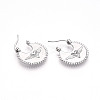 Brass Clip-on Earring for Women KK-T074-59P-2