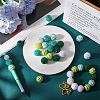 30Pcs 5 Style Round Resin Rhinestone Graduated Beads RESI-SC0003-05-4