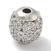 Rack Plating Brass Micro Pave Cubic Zirconia Beads KK-L224-030P-1
