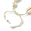 Natural Shell & Synthetic Turquoise Starfish Braided Bead Bracelets BJEW-JB10081-7