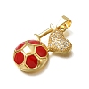 Brass Micro Pave Clear Cubic Zirconia Pendants CU-CBA108A-07G-01-2