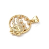 Brass Micro Pave Cubic Zirconia Pendants KK-S337-08G-C-2