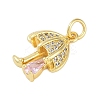Rack Plating Brass Micro Pave Cubic Zirconia Pendants KK-R166-02G-05-2