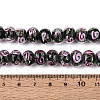 Handmade Lampwork Inner Flower Rondelle Beads Strands LAMP-T022-24A-4