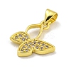 Rack Plating Brass Micro Pave Cubic Zirconia Pendants KK-C074-02G-01-2