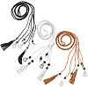 3Pcs 3 Colors Bohemian Imitation Leather Braided Tassel Wrap Chain Belts AJEW-GF0011-98-1