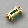 Light Gold Plated Brass Pave Glass Connector Charms KK-CJC0001-34KCG-04-2