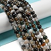 Natural Black Agate Beads Strands G-L555-04-6mm-7