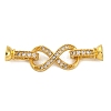Brass Micro Pave Clear Cubic Zirconia Fold Over Clasps KK-A230-14G-1