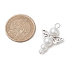 Pearlized Glass Pearl Bead Pendants PALLOY-JF03203-06-2