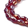 Transparent Electroplate Glass Beads Strands EGLA-A037-T6x8mm-B10-3