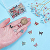 40Pcs 10 Colors Zinc Alloy Rhinestone Pendants RB-ME0001-04-3